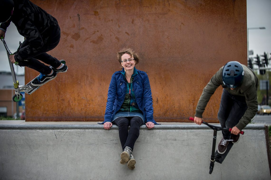 Marieke van Meijeren op een skatebaan